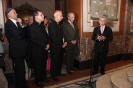 Rabino Sergio Bergman, R.P. Fernando Gianetti, Arzobispo Mario Poli, Baruj Tenembaum y Marcos Aguinis.