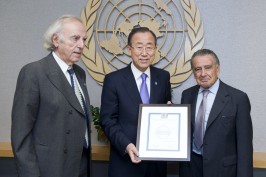Baruch Tenembaum, Ban Ki-moon y Eduardo Eurnekian