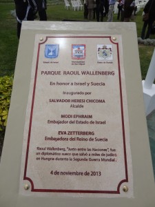 Placa en honor a Wallenberg.