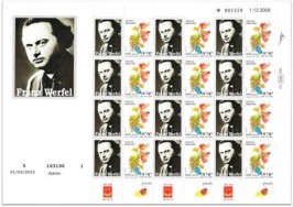 Sello postal conmemorativo de Franz Werfel.